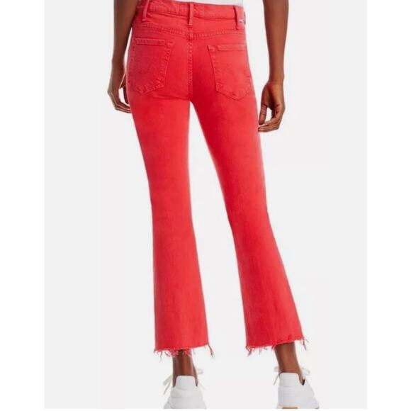 Mother Superior The Hustler Ankle Fray Jeans The Devil May Care Mars Red Sz 28 - Picture 2 of 15